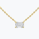 0.25-1.0ct Emerald Cut Solitaire Moissanite Diamond Necklace 2